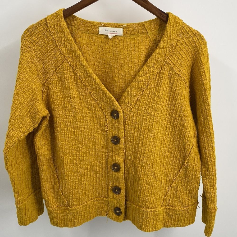 Two By Vince Camuto Goldenrod Cardigan Sweater Medium